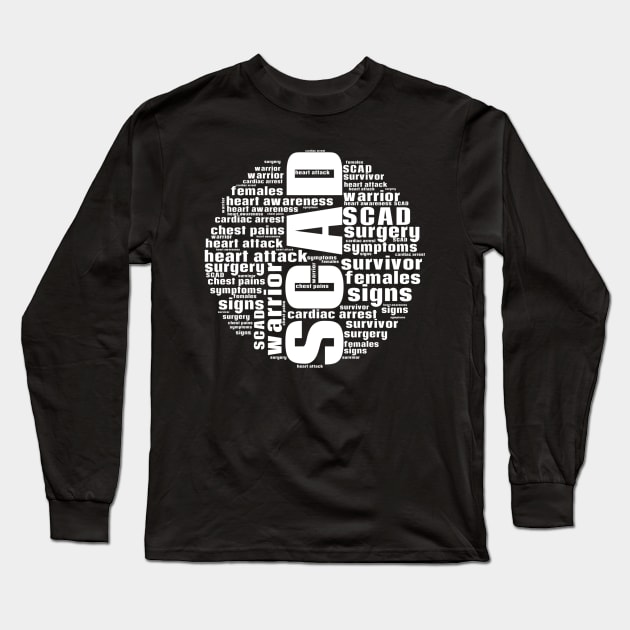 SCAD Heart Attack Words Long Sleeve T-Shirt by WordDesign